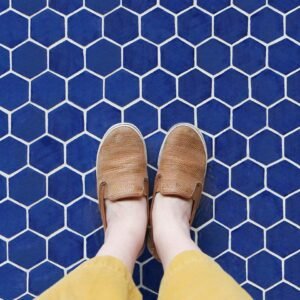 Blue Hexagon Ceramic Mosaic Tiles 001