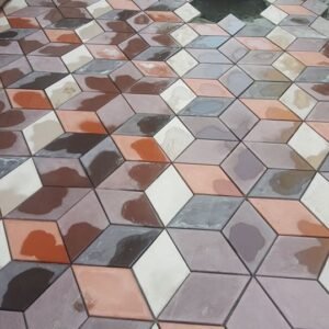 Diamond Shape Multi Color Outdoor Concrete Floor Otti Tiles 001 - Image 1