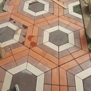 Half Hexagon Mosaic Outdoor Concrete Floor Otti Tiles 001 - Image 3