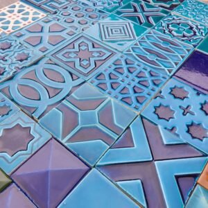 Mixed Multi designs blue multani tiles in lahore