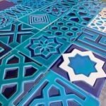 Mixed Multi designs blue multani tiles in pakistan