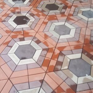 Half Hexagon Mosaic Outdoor Concrete Floor Otti Tiles 001 - Image 1