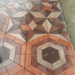 Half Hexagon Mosaic Outdoor Concrete Floor Otti Tiles 001 - Image 2