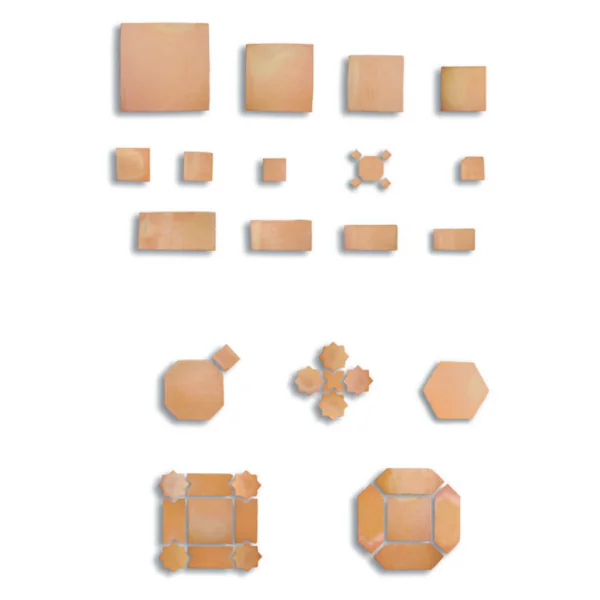 Pak Clay Industry Natural Terracotta Mixed Shape Mosaic Tiles in Lahore