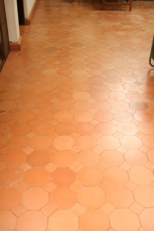 Terracotta Colour Material Concrete Shapeand Design Octagon Otti Tiles in Pakistan