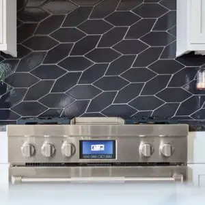 Black Long Hexagon Ceramic Mosaic Tiles