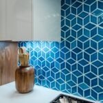 Sky Blue Glazed Ceramic Mosaic Rhombus Tiles