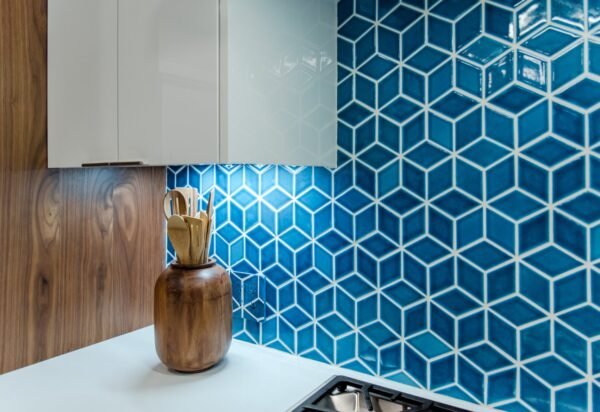 Sky Blue Glazed Ceramic Mosaic Rhombus Kitchen Wall Tiles Design in Pakistan Sky Blue Glazed Ceramic Mosaic Rhombus Tiles